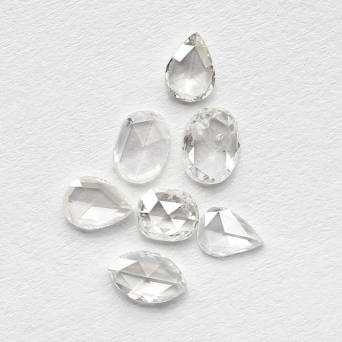 0.98 CT Rose Cut Diamond Lot Pear Oval and Marquise Mix Shapes, Natural GH SI Loose Stones for Jewelry Design
