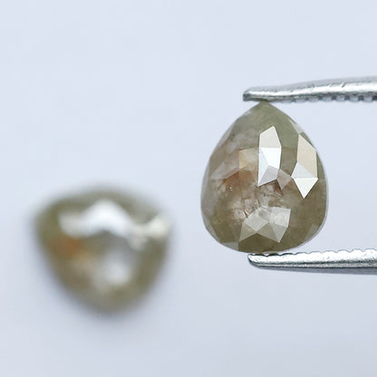 Matching Pear Rustic Diamond Pair 1.59 CT – 7.10 x 6.00 MM Natural Ethical Diamonds for Engagement Jewelry