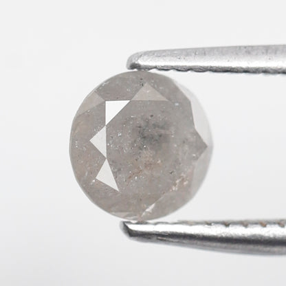 0.65 CT Gray Black Round Brilliant cut Diamond, Natural 5.30 x 5.30 mm Salt and Pepper Loose Conflict Free Diamond