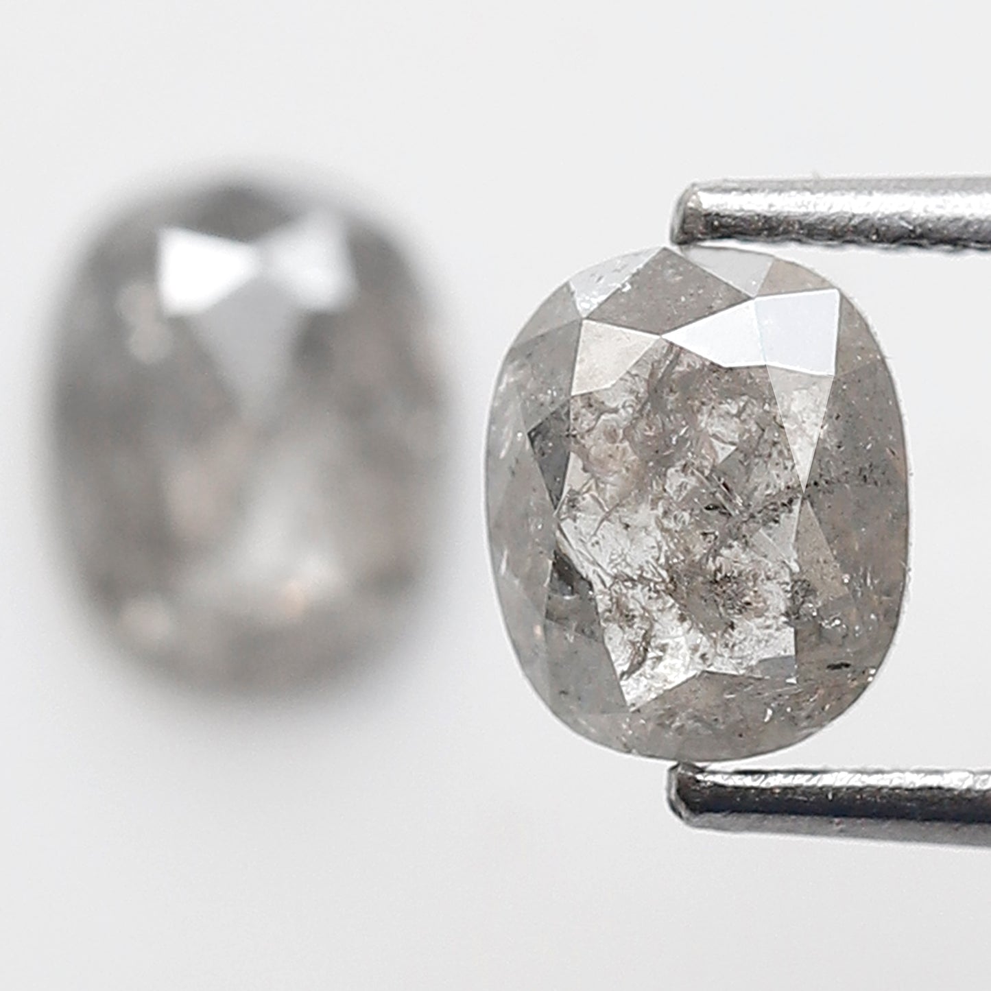 1.47 Ct Pair Of Oval Shape Salt and Pepper Diamond 6 MM Natural Loose Grey Color Diamond
