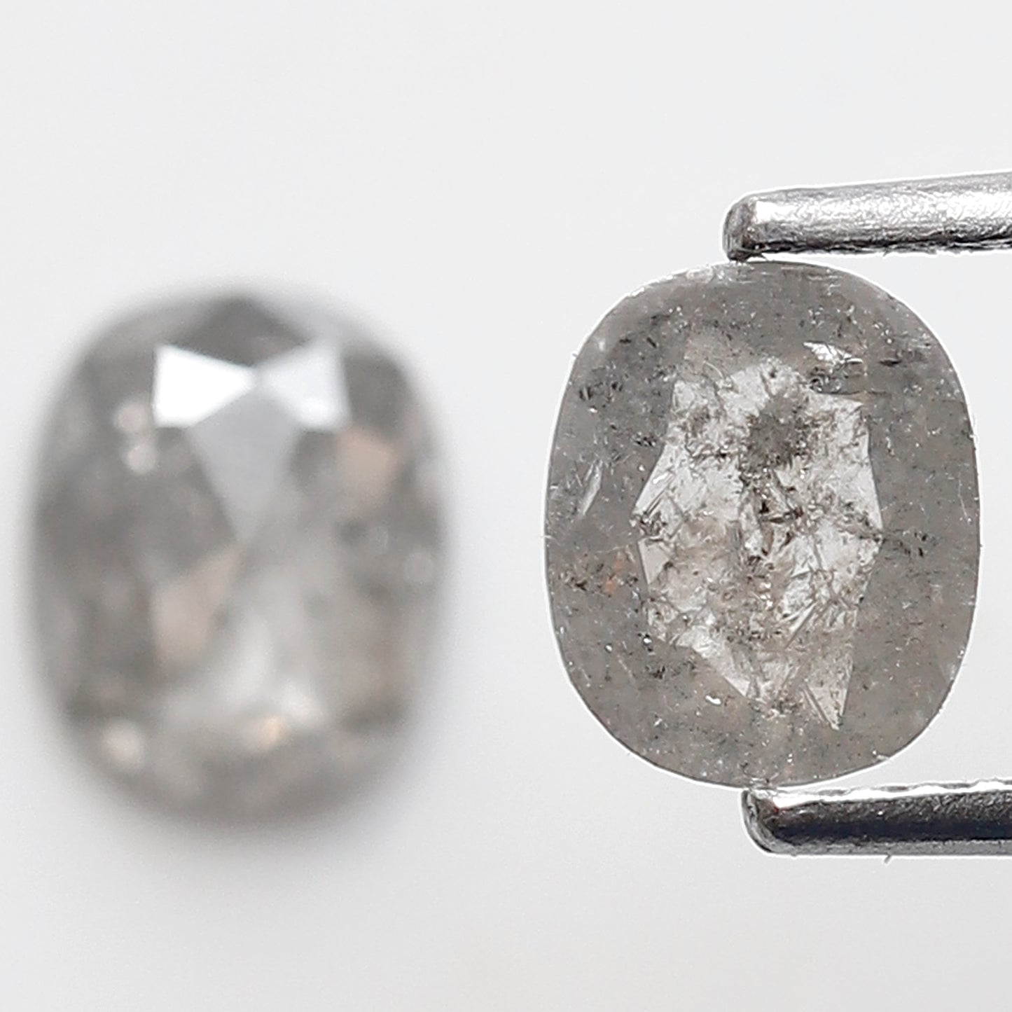 1.47 Ct Pair Of Oval Shape Salt and Pepper Diamond 6 MM Natural Loose Grey Color Diamond