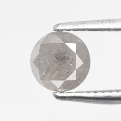 0.65 CT Gray Black Round Brilliant cut Diamond, Natural 5.30 x 5.30 mm Salt and Pepper Loose Conflict Free Diamond