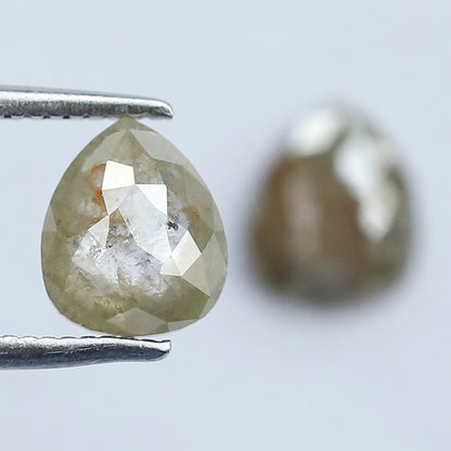 Matching Pear Rustic Diamond Pair 1.59 CT – 7.10 x 6.00 MM Natural Ethical Diamonds for Engagement Jewelry