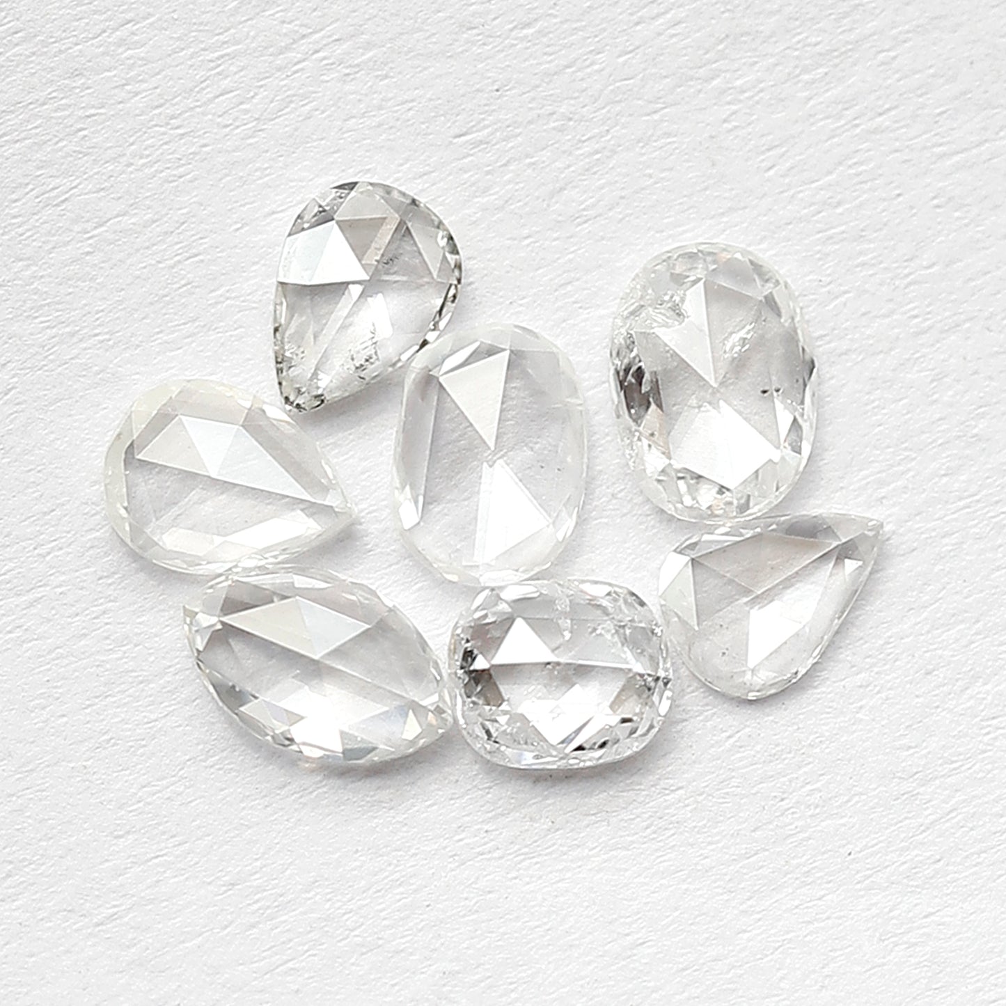 0.98 CT Rose Cut Diamond Lot Pear Oval and Marquise Mix Shapes, Natural GH SI Loose Stones for Jewelry Design