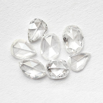 0.98 CT Rose Cut Diamond Lot Pear Oval and Marquise Mix Shapes, Natural GH SI Loose Stones for Jewelry Design