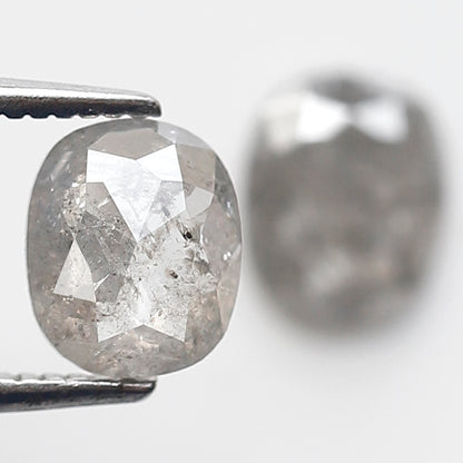 1.47 Ct Pair Of Oval Shape Salt and Pepper Diamond 6 MM Natural Loose Grey Color Diamond