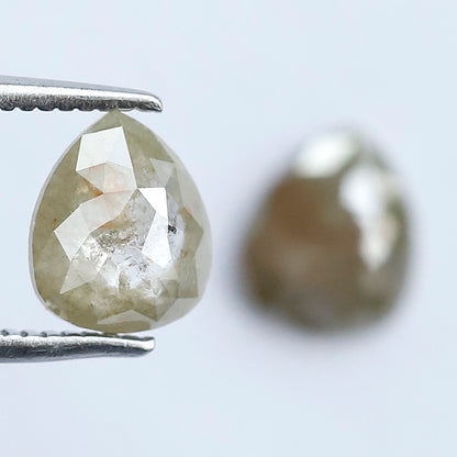 Matching Pear Rustic Diamond Pair 1.59 CT – 7.10 x 6.00 MM Natural Ethical Diamonds for Engagement Jewelry