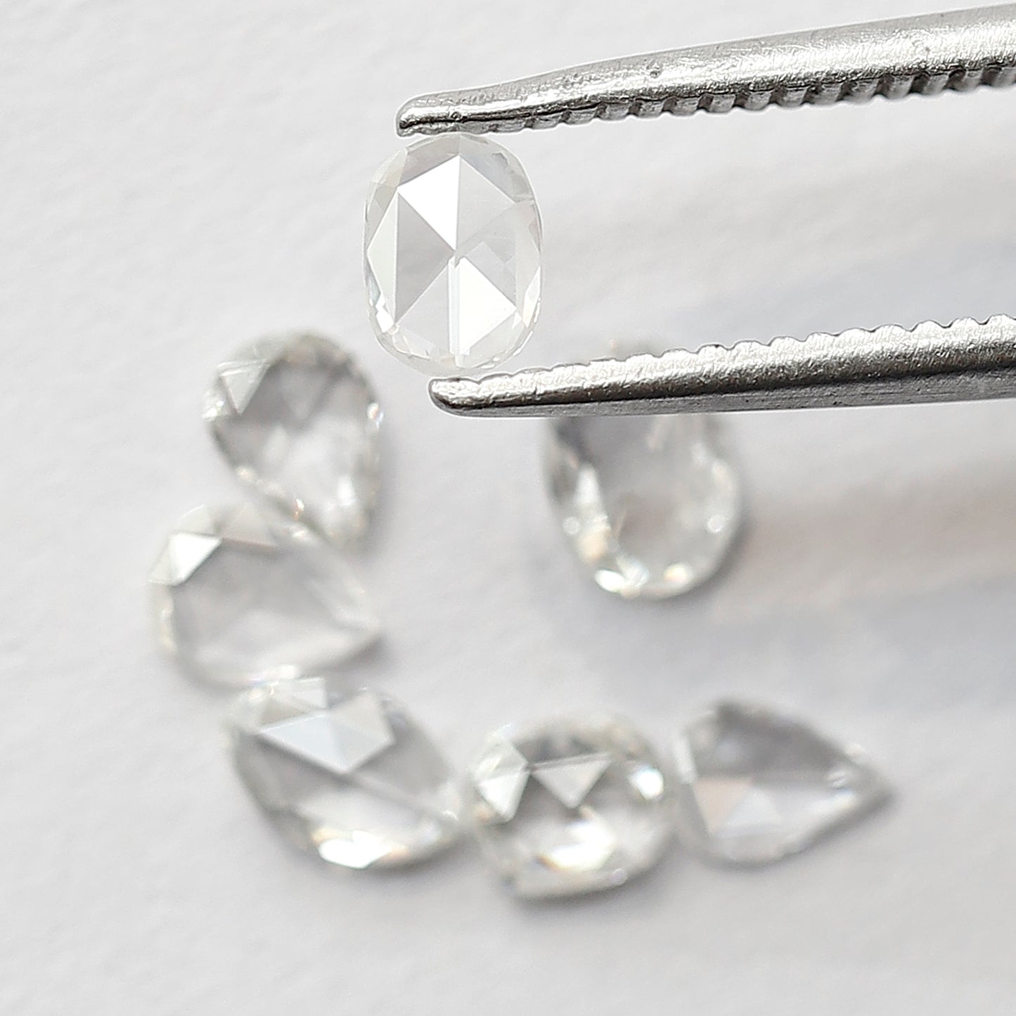 0.98 CT Rose Cut Diamond Lot Pear Oval and Marquise Mix Shapes, Natural GH SI Loose Stones for Jewelry Design
