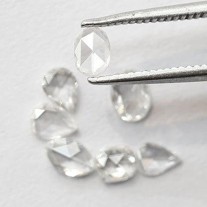 0.98 CT Rose Cut Diamond Lot Pear Oval and Marquise Mix Shapes, Natural GH SI Loose Stones for Jewelry Design
