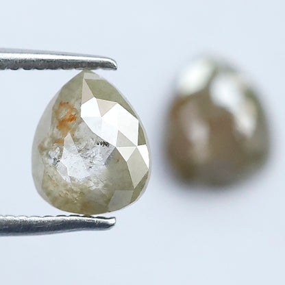 Matching Pear Rustic Diamond Pair 1.59 CT – 7.10 x 6.00 MM Natural Ethical Diamonds for Engagement Jewelry