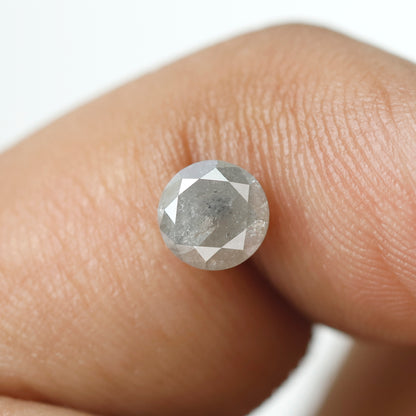 0.65 CT Gray Black Round Brilliant cut Diamond, Natural 5.30 x 5.30 mm Salt and Pepper Loose Conflict Free Diamond