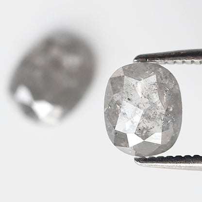 1.47 Ct Pair Of Oval Shape Salt and Pepper Diamond 6 MM Natural Loose Grey Color Diamond