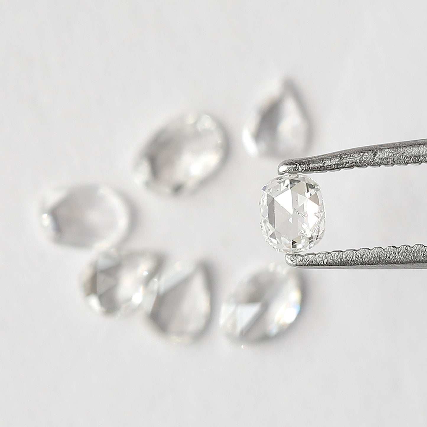 0.98 CT Rose Cut Diamond Lot Pear Oval and Marquise Mix Shapes, Natural GH SI Loose Stones for Jewelry Design
