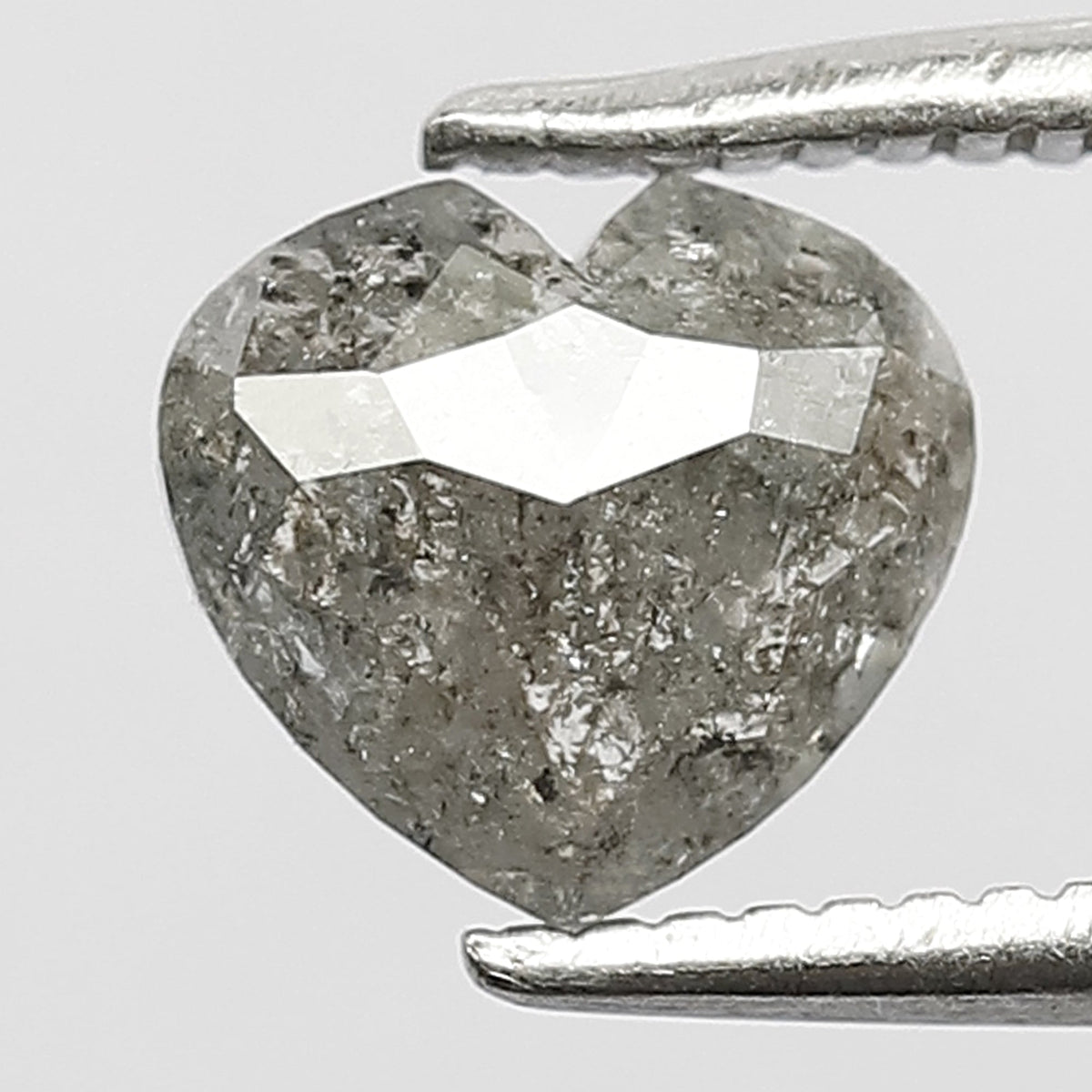 0.59 CT Heart Shape Salt and Pepper Diamond, Natural Gray Black Loose Earth Mined Diamond For Making Proposal Ring