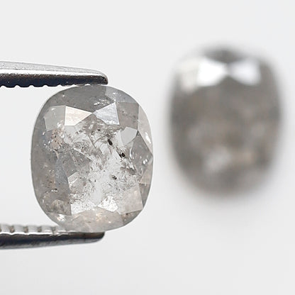 1.47 Ct Pair Of Oval Shape Salt and Pepper Diamond 6 MM Natural Loose Grey Color Diamond