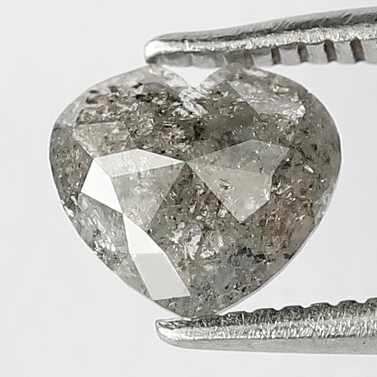 0.59 CT Heart Shape Salt and Pepper Diamond, Natural Gray Black Loose Earth Mined Diamond For Making Proposal Ring