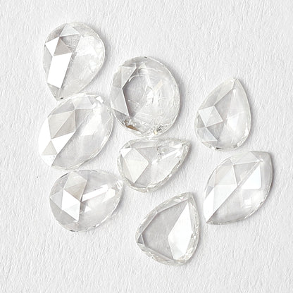 Pear Oval, Marquise Mix 0.86 CT Rose Cut Diamond Lot, Natural GH SI Ethical Loose Diamonds for Engagement Ring