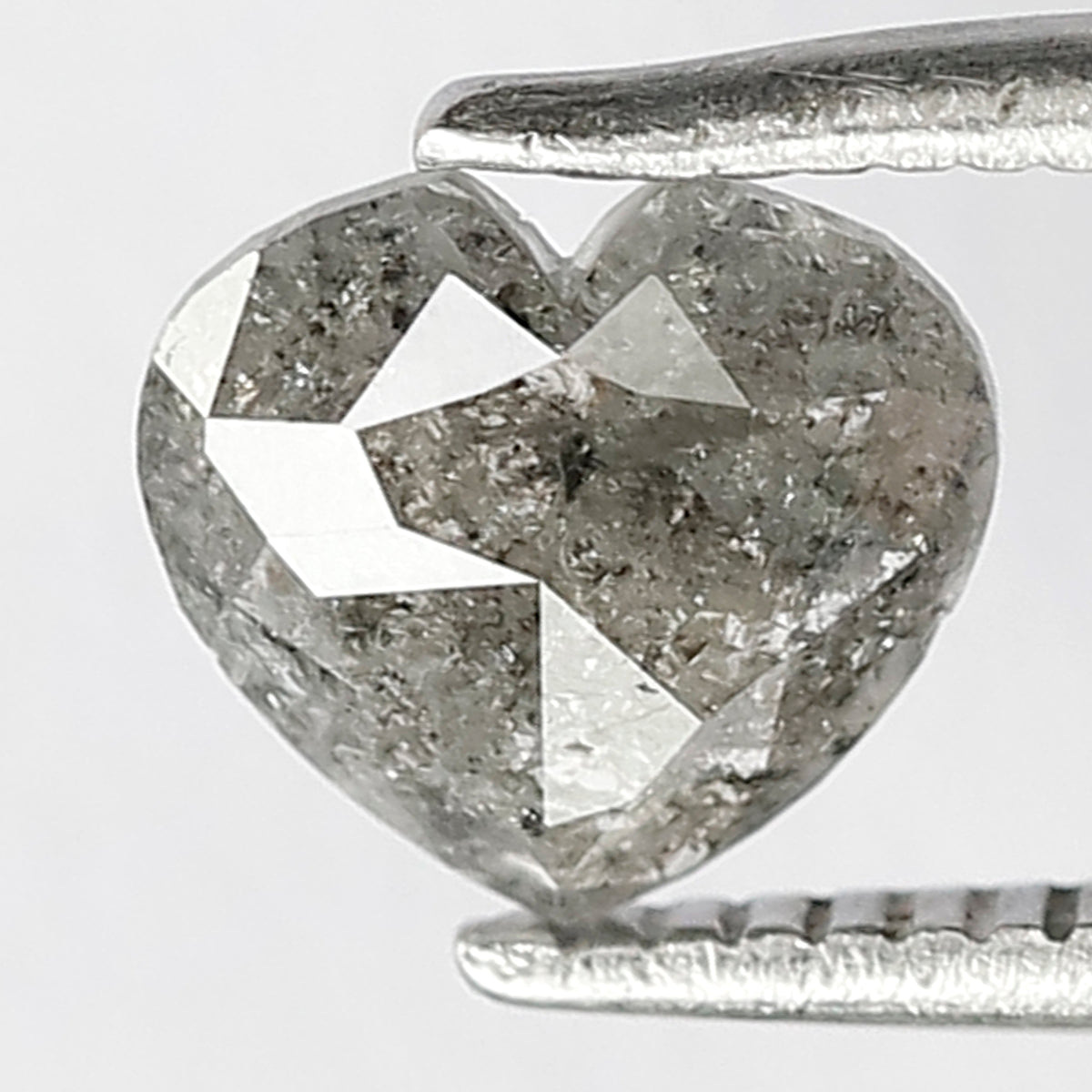 0.59 CT Heart Shape Salt and Pepper Diamond, Natural Gray Black Loose Earth Mined Diamond For Making Proposal Ring