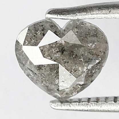 0.59 CT Heart Shape Salt and Pepper Diamond, Natural Gray Black Loose Earth Mined Diamond For Making Proposal Ring