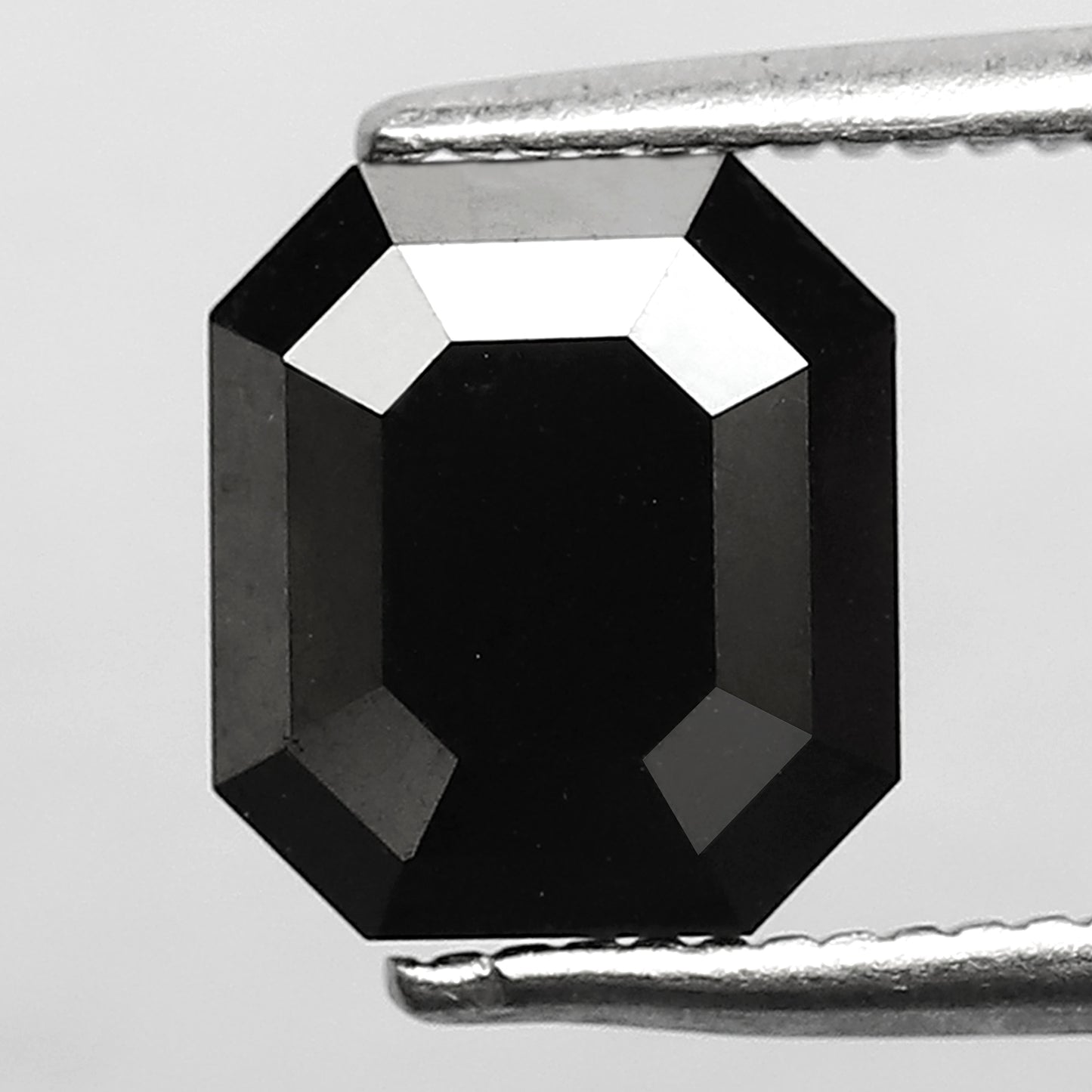 2.12 CT Emerald cut Loose Conflict Free Diamond, 7.60 x 6.70 mm Natural Treated Black Diamond For Wedding Ring