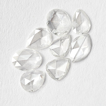 Pear Oval, Marquise Mix 0.86 CT Rose Cut Diamond Lot, Natural GH SI Ethical Loose Diamonds for Engagement Ring