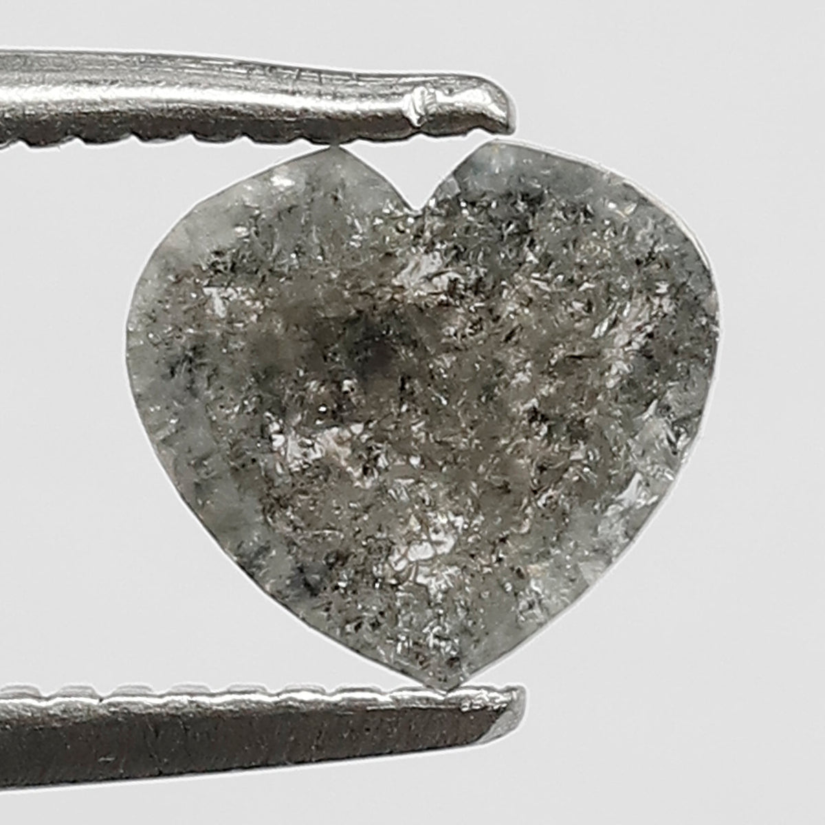 0.59 CT Heart Shape Salt and Pepper Diamond, Natural Gray Black Loose Earth Mined Diamond For Making Proposal Ring