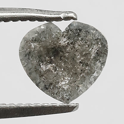 0.59 CT Heart Shape Salt and Pepper Diamond, Natural Gray Black Loose Earth Mined Diamond For Making Proposal Ring