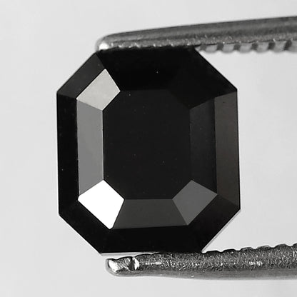 2.12 CT Emerald cut Loose Conflict Free Diamond, 7.60 x 6.70 mm Natural Treated Black Diamond For Wedding Ring