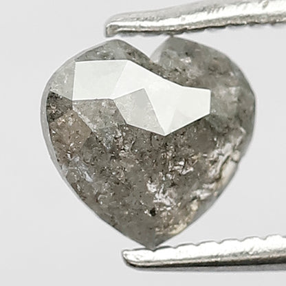 0.59 CT Heart Shape Salt and Pepper Diamond, Natural Gray Black Loose Earth Mined Diamond For Making Proposal Ring