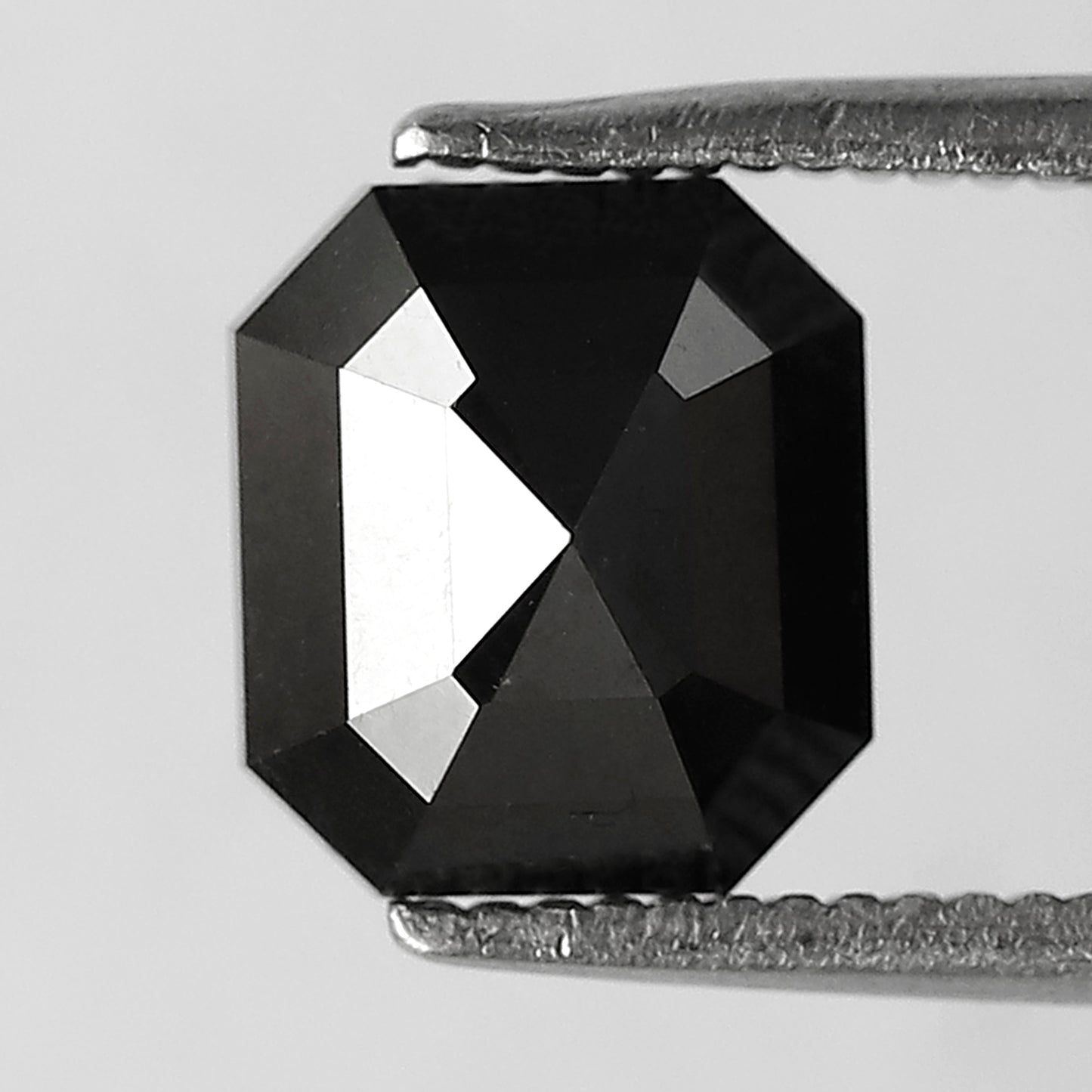 2.12 CT Emerald cut Loose Conflict Free Diamond, 7.60 x 6.70 mm Natural Treated Black Diamond For Wedding Ring