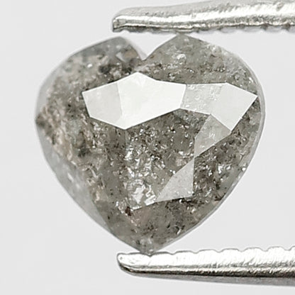 0.59 CT Heart Shape Salt and Pepper Diamond, Natural Gray Black Loose Earth Mined Diamond For Making Proposal Ring