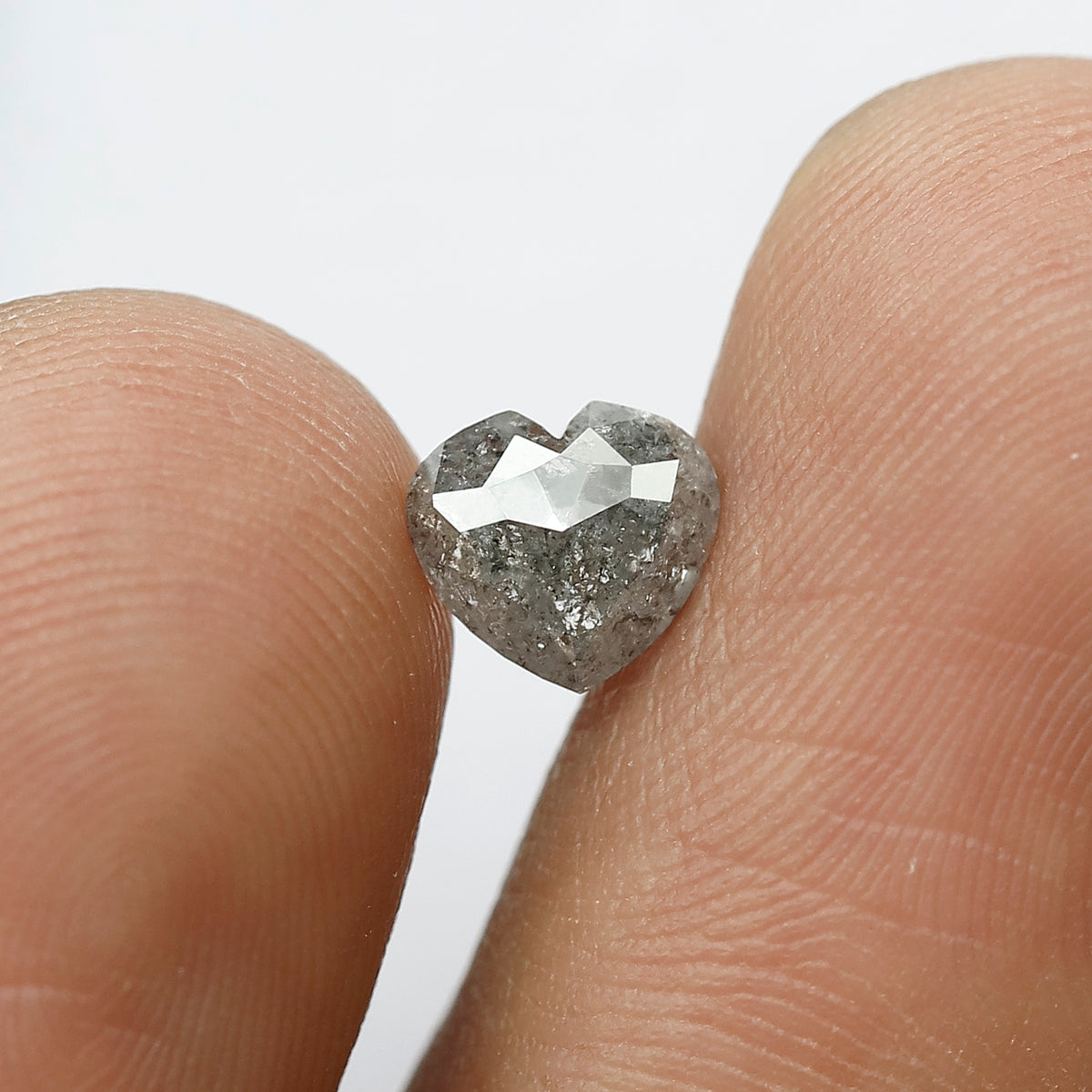 0.59 CT Heart Shape Salt and Pepper Diamond, Natural Gray Black Loose Earth Mined Diamond For Making Proposal Ring