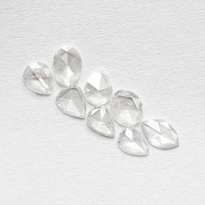 Pear Oval, Marquise Mix 0.86 CT Rose Cut Diamond Lot, Natural GH SI Ethical Loose Diamonds for Engagement Ring