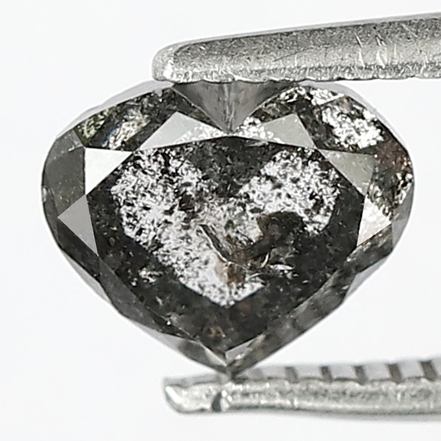 1.26 CT Heart Shape Gray Black Diamond, 5.6 MM Loose Natural Conflict Free Diamond For Wedding Ring