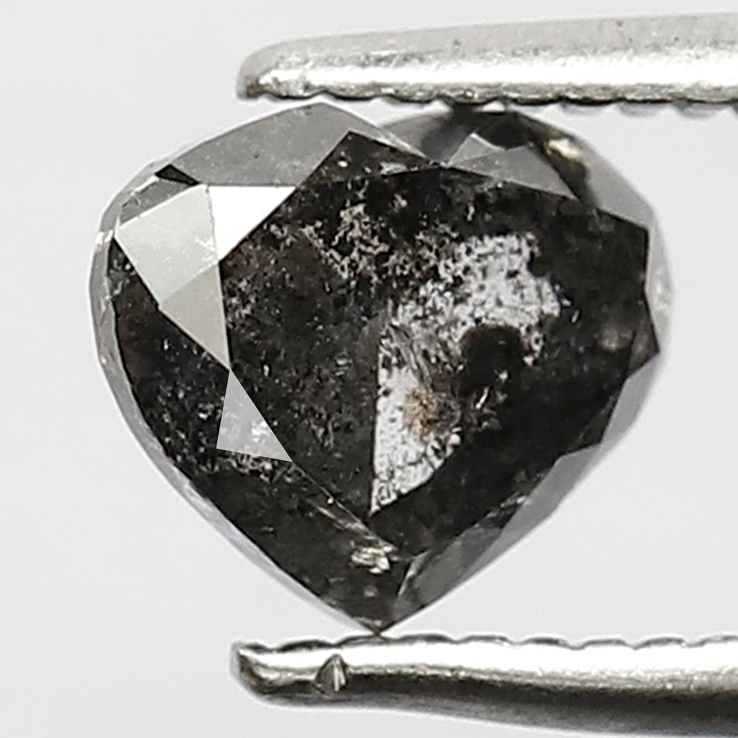1.26 CT Heart Shape Gray Black Diamond, 5.6 MM Loose Natural Conflict Free Diamond For Wedding Ring