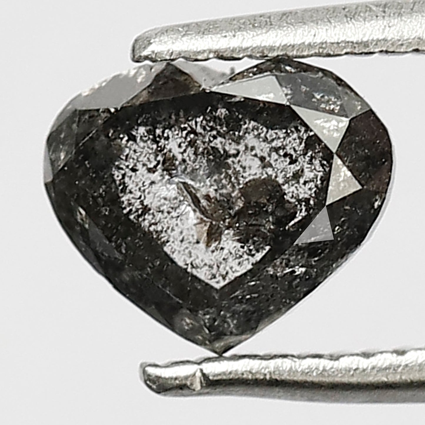 1.26 CT Heart Shape Gray Black Diamond, 5.6 MM Loose Natural Conflict Free Diamond For Wedding Ring