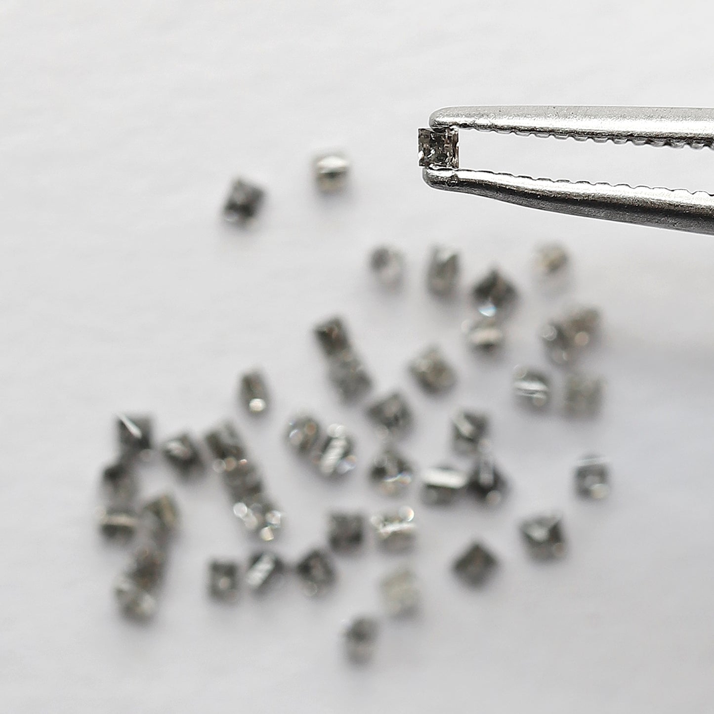 0.83 CT Princess cut Loose Diamond Lot, Natural Gray Black Salt and Pepper 45 Pcs Diamonds For Making Ring