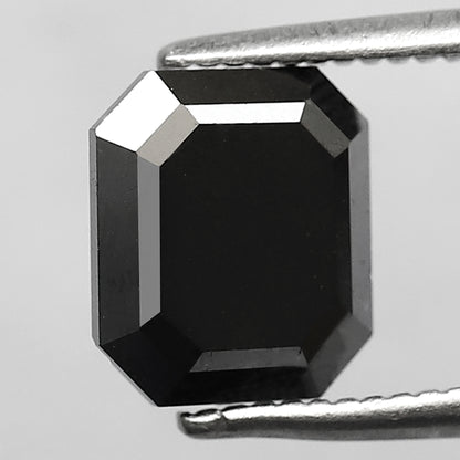 2.04 CT Natural Treated Black Diamond Emerald Cut, 7.70 x 6.70 mm Loose Ethical Diamond for Engagement Ring