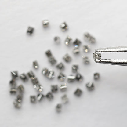 0.83 CT Princess cut Loose Diamond Lot, Natural Gray Black Salt and Pepper 45 Pcs Diamonds For Making Ring