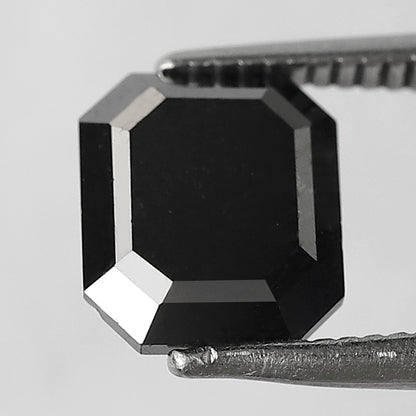 2.04 CT Natural Treated Black Diamond Emerald Cut, 7.70 x 6.70 mm Loose Ethical Diamond for Engagement Ring