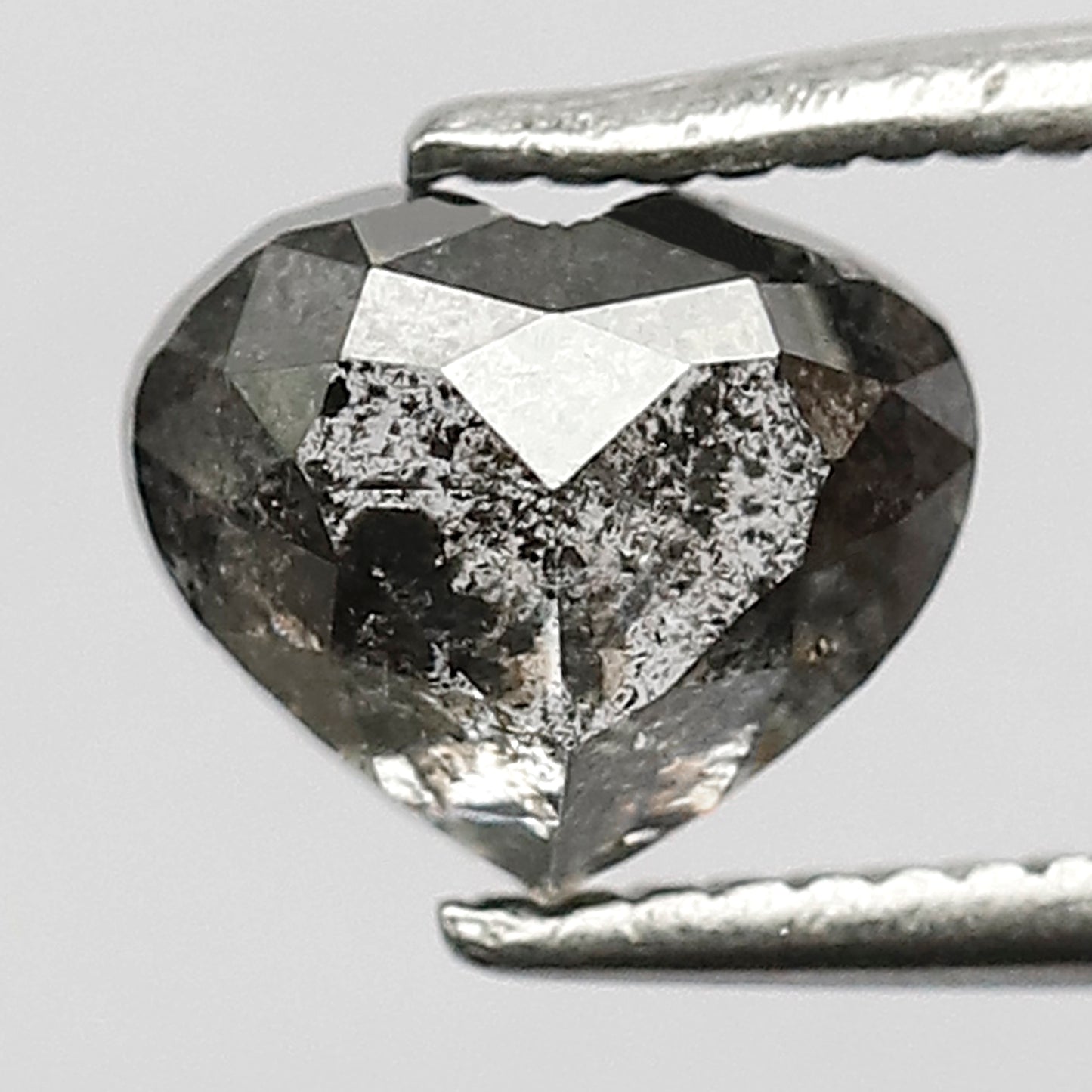 1.26 CT Heart Shape Gray Black Diamond, 5.6 MM Loose Natural Conflict Free Diamond For Wedding Ring