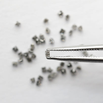 0.83 CT Princess cut Loose Diamond Lot, Natural Gray Black Salt and Pepper 45 Pcs Diamonds For Making Ring