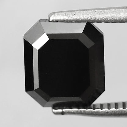 2.04 CT Natural Treated Black Diamond Emerald Cut, 7.70 x 6.70 mm Loose Ethical Diamond for Engagement Ring