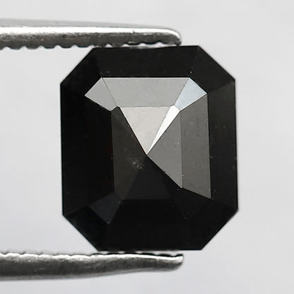 2.04 CT Natural Treated Black Diamond Emerald Cut, 7.70 x 6.70 mm Loose Ethical Diamond for Engagement Ring