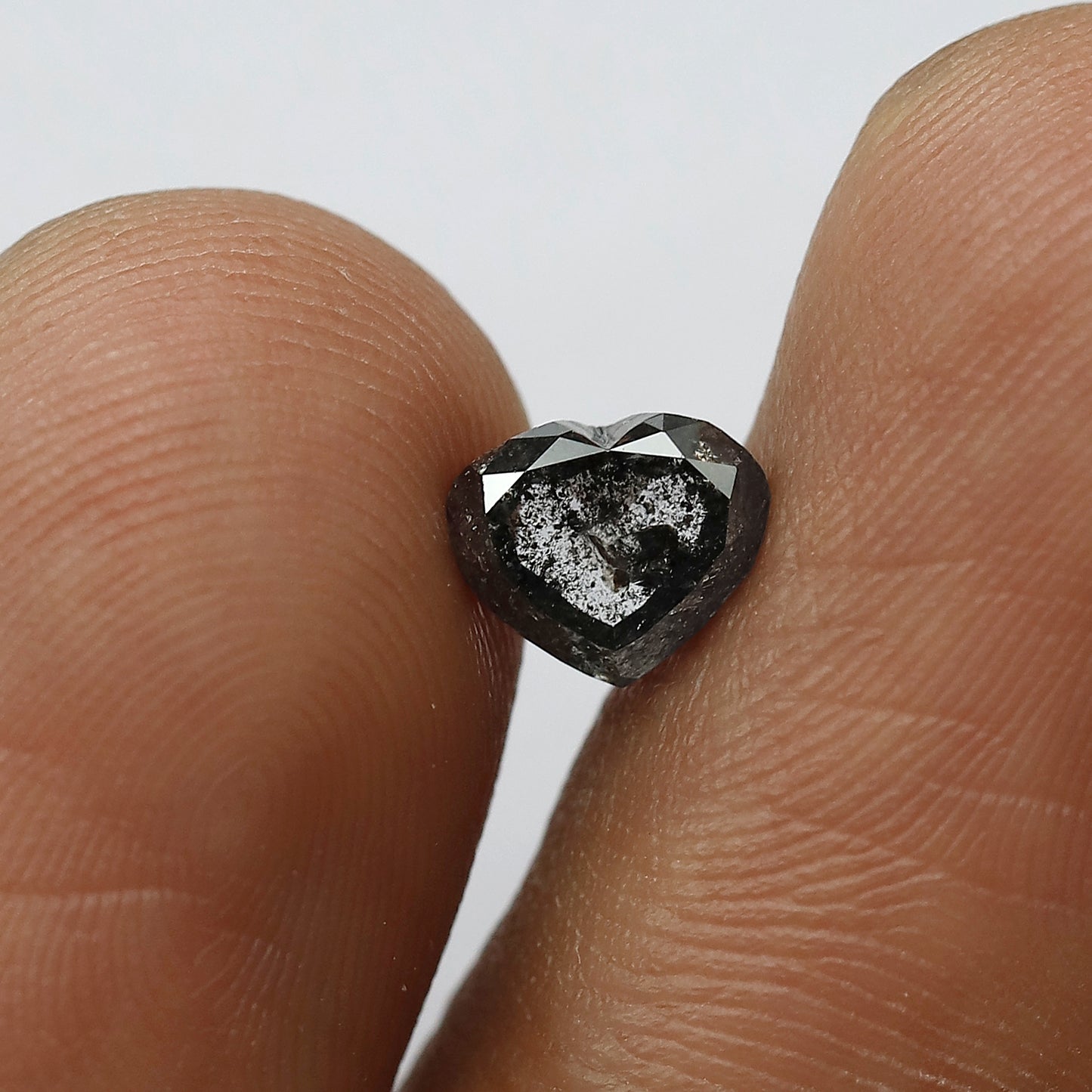 1.26 CT Heart Shape Gray Black Diamond, 5.6 MM Loose Natural Conflict Free Diamond For Wedding Ring