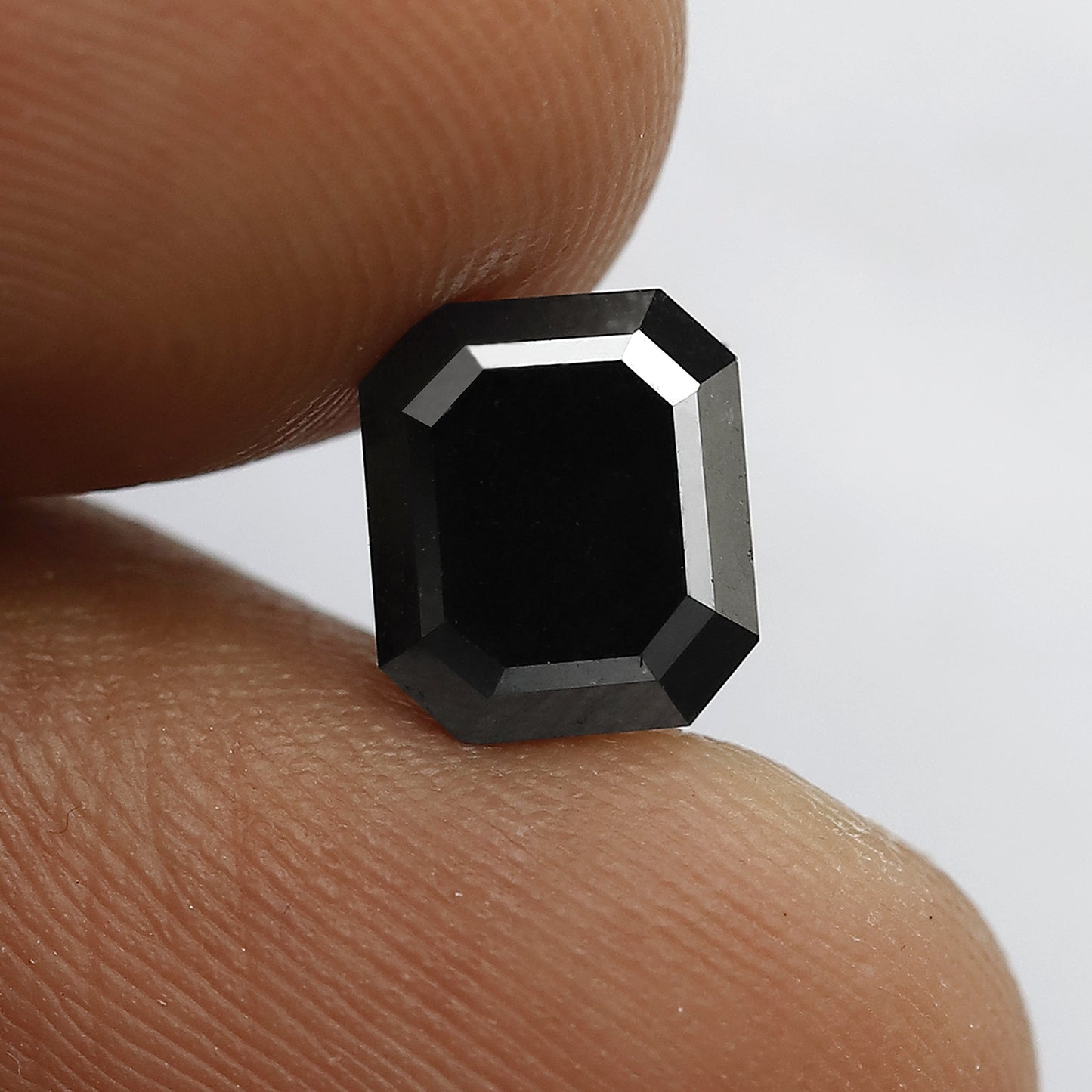 2.04 CT Natural Treated Black Diamond Emerald Cut, 7.70 x 6.70 mm Loose Ethical Diamond for Engagement Ring