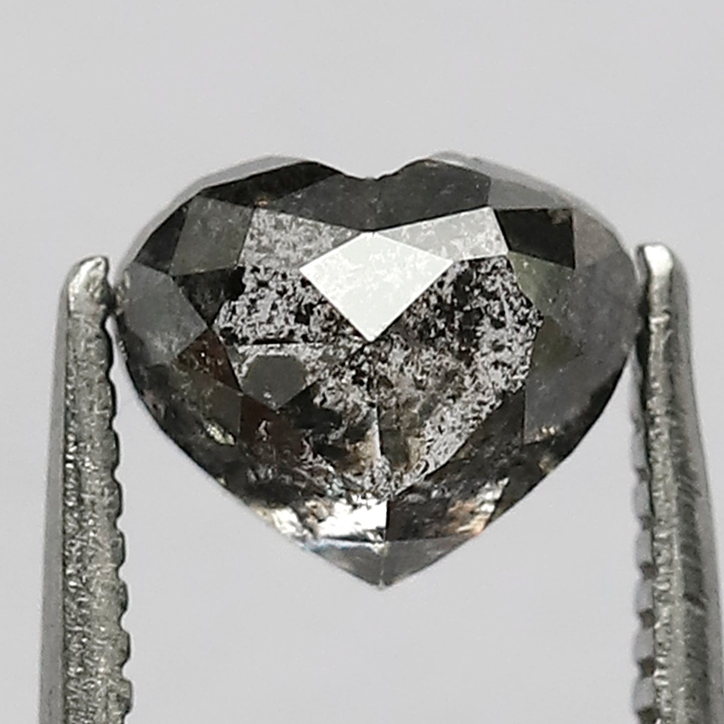 1.26 CT Heart Shape Gray Black Diamond, 5.6 MM Loose Natural Conflict Free Diamond For Wedding Ring