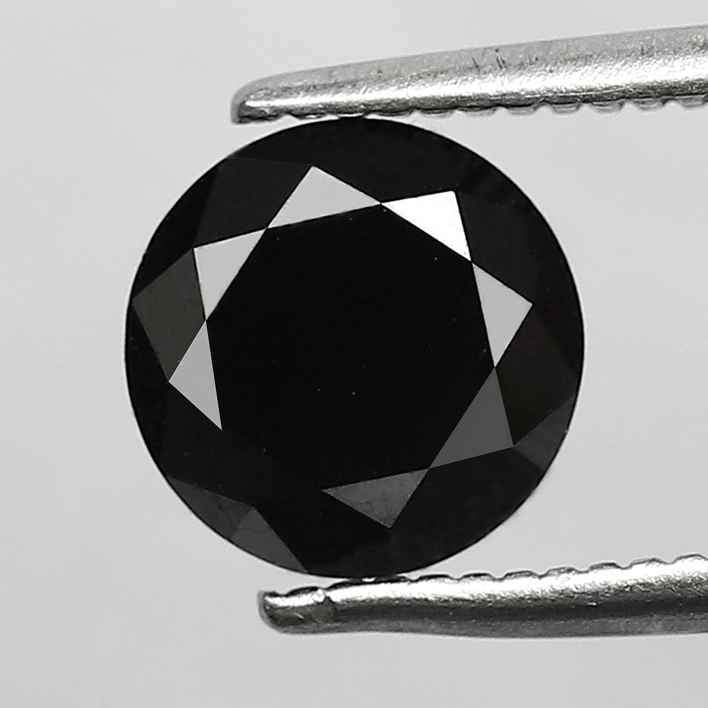 1.72 CT Round Brilliant Cut Black Diamond, Natural Treated Loose Conflict Free Diamond for Bridal Ring