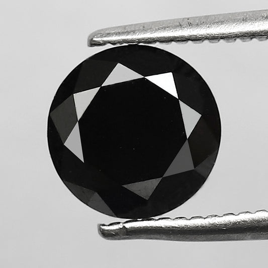 1.72 CT Round Brilliant Cut Black Diamond, Natural Treated Loose Conflict Free Diamond for Bridal Ring