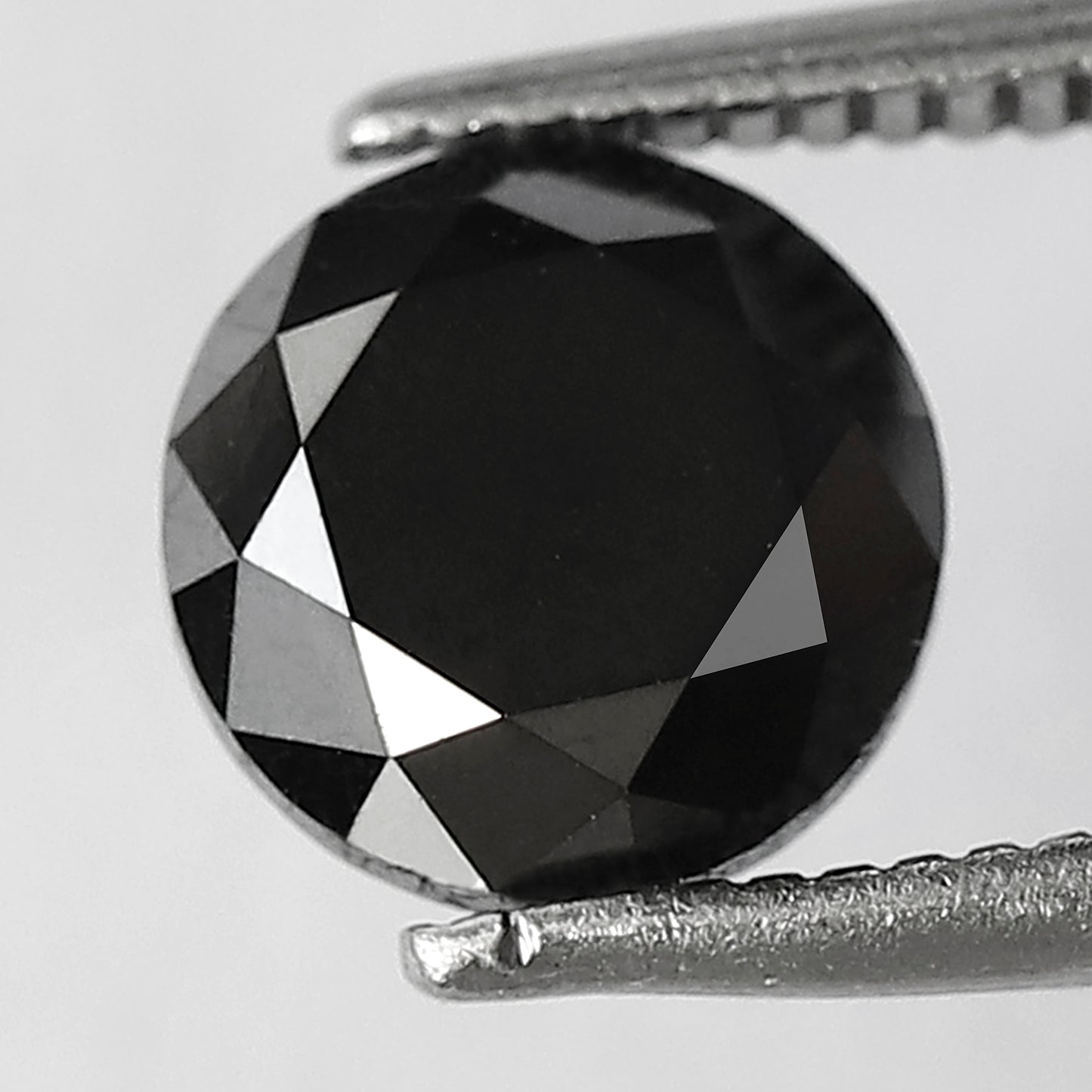 1.72 CT Round Brilliant Cut Black Diamond, Natural Treated Loose Conflict Free Diamond for Bridal Ring